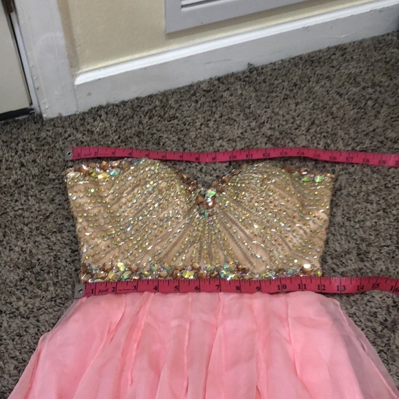 NWOT Sherri Hill Dress Size 0 Pastel Pink Rhinestone Crystal Beaded Hi Low 1920 - Picture 6 of 9